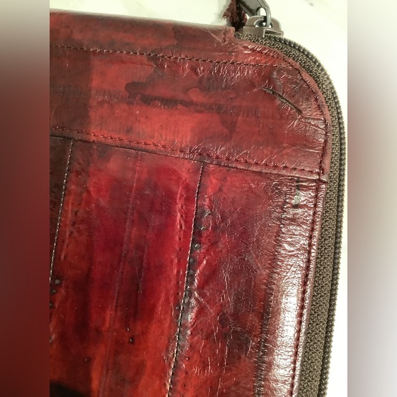 EUC EDC Eelskin & Suede leather Portfolio clamshell organizer - Picture 9 of 11